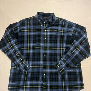 Ralph Lauren Blue Plaid Button Down 100% Cotton